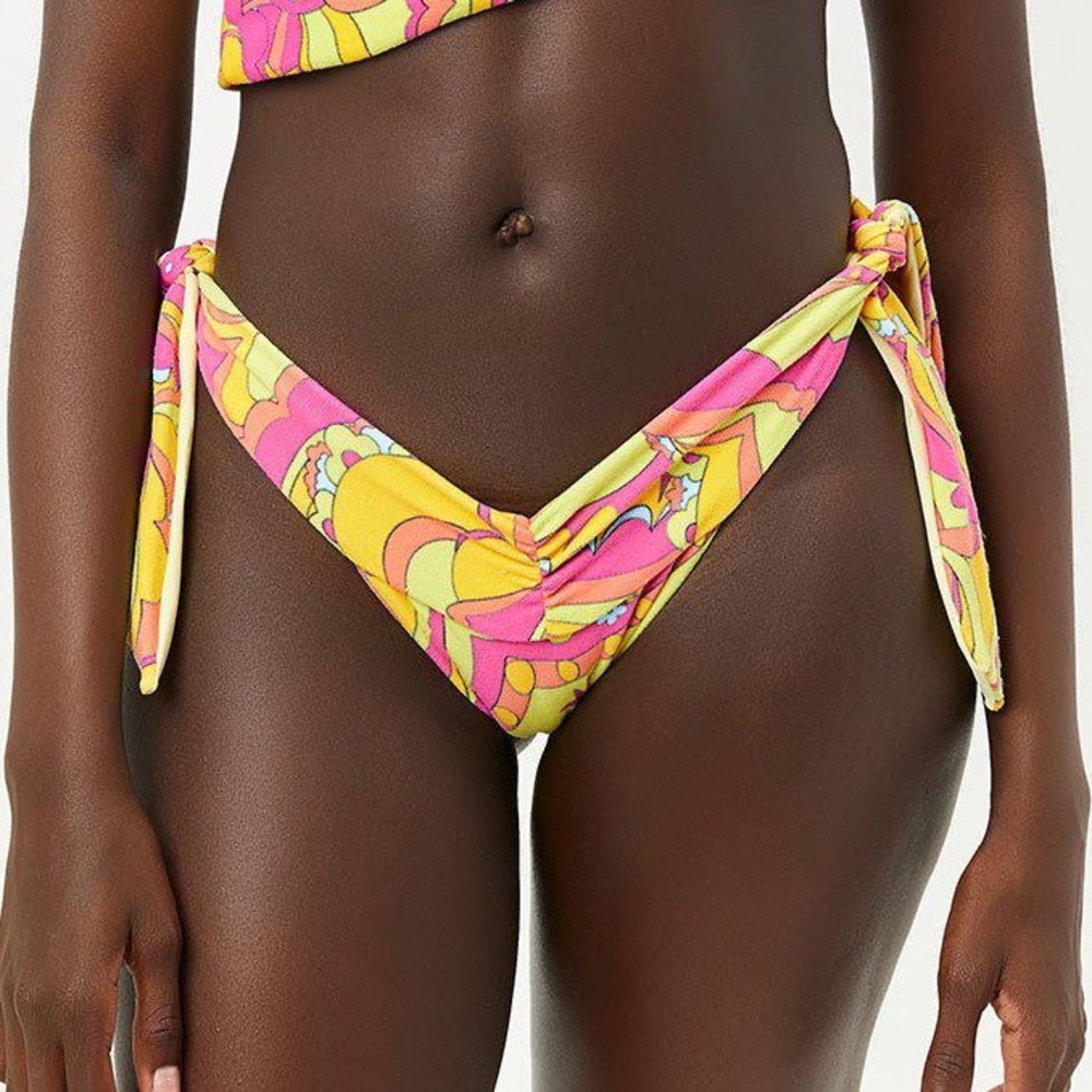 Frankie’s Bikinis “Bella” Bottom in Peace Terry (PR)